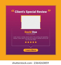 client feedback testimonial social media post