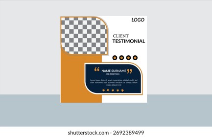 Client feedback testimonial or social media poster customer feedback testimonial 