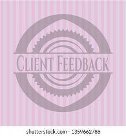 Client Feedback vintage pink emblem
