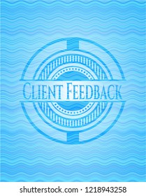 Client Feedback water wave representation style emblem.