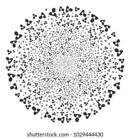 Client fireworks circle. Object pattern done from random client pictograms as exploding round shape. Vector illustration style is flat iconic symbols.