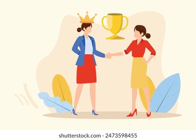 Client first Concept. Colored flat vector illustration isolated.