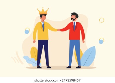 Client first Concept. Colored flat vector illustration isolated.