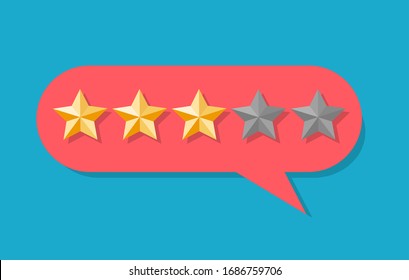 Client five star experience rated. Service rating stars in ui bubble, bad or good reviewers rate vector flat illustration