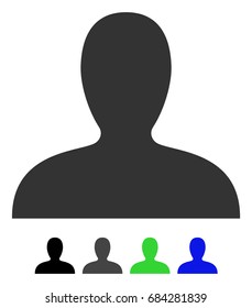 Client flat vector pictograph. Client icon with gray, black, blue, green color versions.