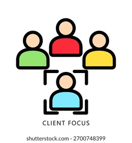Client Focus Mini Illustration Icon. Use For Modern Concept, Print, Ui, Ux Kit, Web And App Development. Vector Related To Business Finance, Management And More