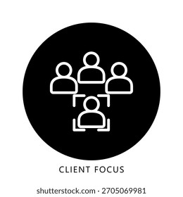 Icono de la mini ilustración del foco del cliente. Uso Para El Concepto Moderno, Impresión, Ui, Ux Kit, Web Y Desarrollo De App. Vector Relacionado Con Finanzas De Negocios, Administración Y Más