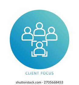 Client Focus Mini Illustration Icon. Use For Modern Concept, Print, Ui, Ux Kit, Web And App Development. Vector Related To Business Finance, Management And More