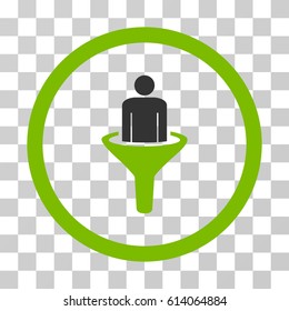 Client Funnel icon. Vector illustration style is flat iconic bicolor symbol, eco green and gray colors, transparent background. Designed for web and software interfaces.