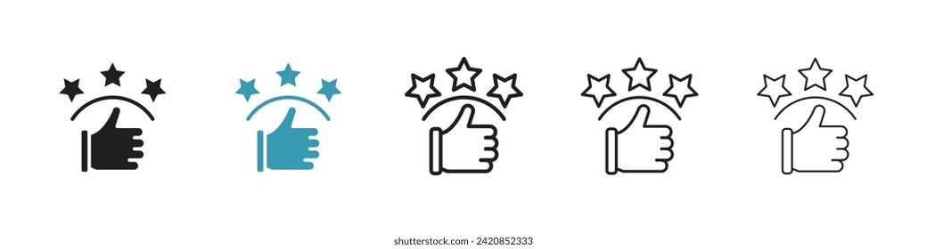 Client Gratification Vector Icon Set. Positive Consumer Feedback Vector Symbol for UI Design.