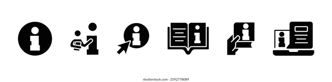 client guidebook manual information icon set faq user manual instruction guide info vector illustration