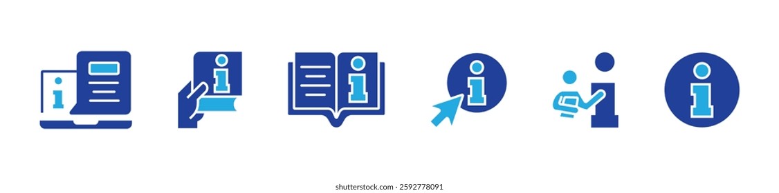 client guidebook manual information icon set faq user manual instruction guide info vector illustration
