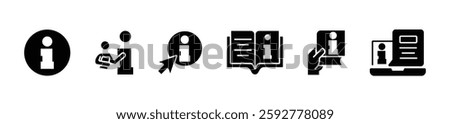 client guidebook manual information icon set faq user manual instruction guide info vector illustration