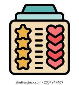 Client health icon outline vector. Online help. Media positive color flat