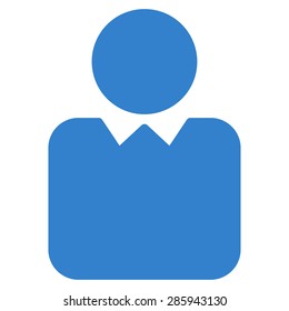 Client icon from Business Bicolor Set. This flat vector symbol uses cobalt color, rounded angles, and isolated on a white background.