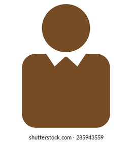 Client icon from Business Bicolor Set. This flat vector symbol uses brown color, rounded angles, and isolated on a white background.