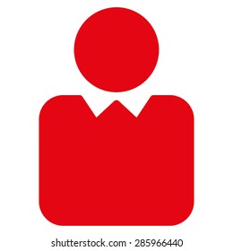 Client icon from Business Bicolor Set. This flat vector symbol uses red color, rounded angles, and isolated on a white background.
