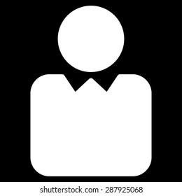 Client icon from Business Bicolor Set. This flat vector symbol uses white color, rounded angles, and isolated on a black background.
