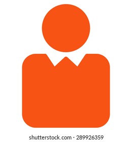 Client icon from Business Bicolor Set. This flat vector symbol uses orange color, rounded angles, and isolated on a white background.