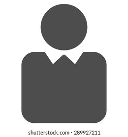 Client icon from Business Bicolor Set. This flat vector symbol uses gray color, rounded angles, and isolated on a white background.