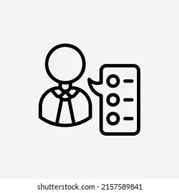  icono de cliente, icono de esquema de diseño de marca aislado en fondo gris claro, perfecto para sitio web, blog, logotipo, diseño gráfico, medios sociales, interfaz de usuario, aplicación móvil