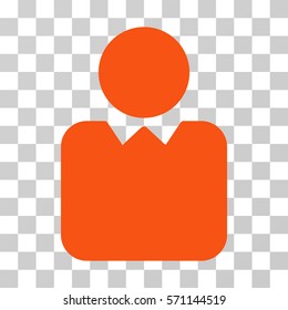 Client icon. Vector illustration style is flat iconic symbol, orange color, transparent background. Designed for web and software interfaces.