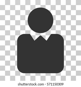 Client icon. Vector illustration style is flat iconic symbol, gray color, transparent background. Designed for web and software interfaces.
