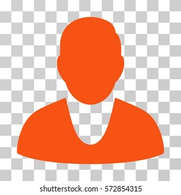 Client icon. Vector illustration style is flat iconic symbol, orange color, transparent background. Designed for web and software interfaces.