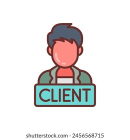 Client icon in vector. Logotype
