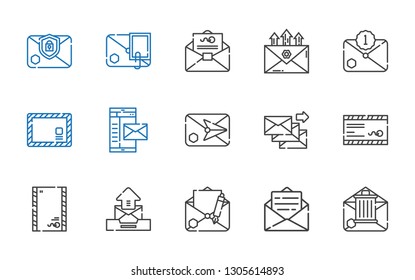 client icons set. Collection of client with email, envelope, mail. Editable and scalable client icons.