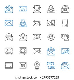 client icons set. Collection of client with email, mailing, recommended, envelope, mail. Editable and scalable client icons.