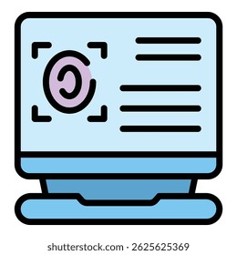 Client identification icon outline vector. Customer id. User identity color flat