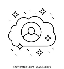 client information cloud storaging line icon vector. client information cloud storaging sign. isolated contour symbol black illustration