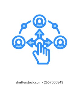 Client Interactions Icon Blue Color Vector Illustration