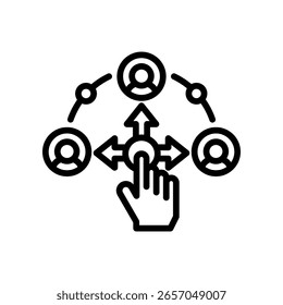 Client Interactions Icon Outline Vector Illustration