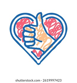 client like testimonial doodle icon sketch vector. client like testimonial sign. isolated symbol illustration