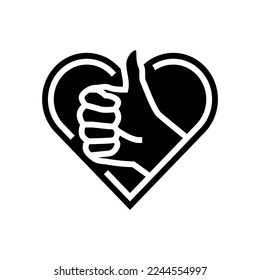 client like testimonial glyph icon vector. client like testimonial sign. isolated symbol illustration