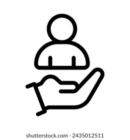 gráfico vectorial de ilustración de icono de línea de cliente. Ilustración de elemento simple gráfico vectorial, adecuado para aplicaciones, sitios web y presentaciones aisladas sobre fondo blanco