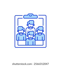 Client List Filled Line Icon. linear style sign for mobile concept and web design. Outline vector icon.