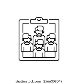 Client List Line Icon. linear style sign for mobile concept and web design. Outline vector icon.
