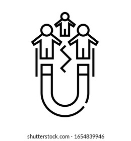 Client marketing line icon, concept sign, outline vector illustration, linear symbol.