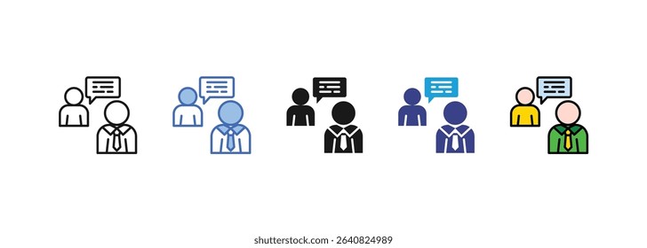 Client Meeting icon sets collection multi style

