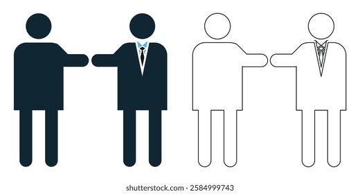 Client meeting icon vector, business, legal, and consulting pictogram symbol ui and ux design, glyphs and stroke line