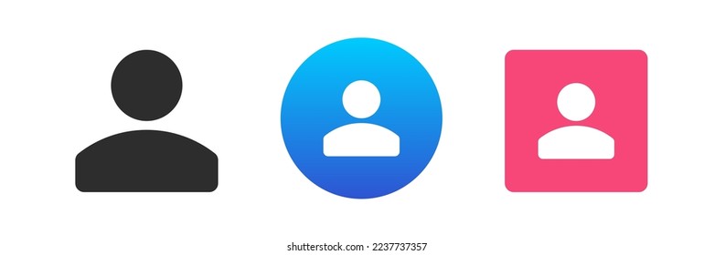 Client member user avatar profile account icon set vector flat illustration. Internet human person cyberspace manager assistant button customer support center online communication media chat