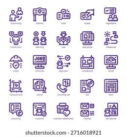 Client Onboarding Icon pack para seu site, celular, apresentação e design de logotipo. Design básico de cores da linha de ícone integrado do cliente. Ilustração de gráficos vetoriais e traçado editável.