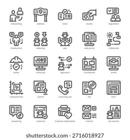 Client Onboarding Icon pack para seu site, celular, apresentação e design de logotipo. Design de esboço do ícone integrado do cliente. Ilustração de gráficos vetoriais e traçado editável.