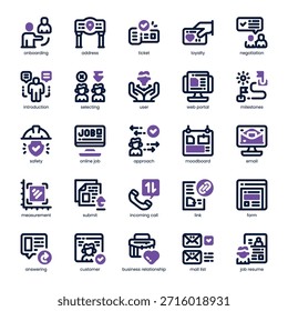 Client Onboarding Icon pack para seu site, celular, apresentação e design de logotipo. Design de tom duplo de ícone integrado de cliente. Ilustração de gráficos vetoriais e traçado editável.
