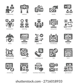 Client Onboarding Icon pack para seu site, celular, apresentação e design de logotipo. Design sólido de ícone integrado de cliente. Ilustração de gráficos vetoriais e traçado editável.