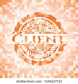 Client orange mosaic emblem with background