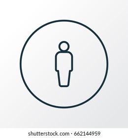Client Outline Symbol. Premium Quality Isolated User Element In Trendy Style.